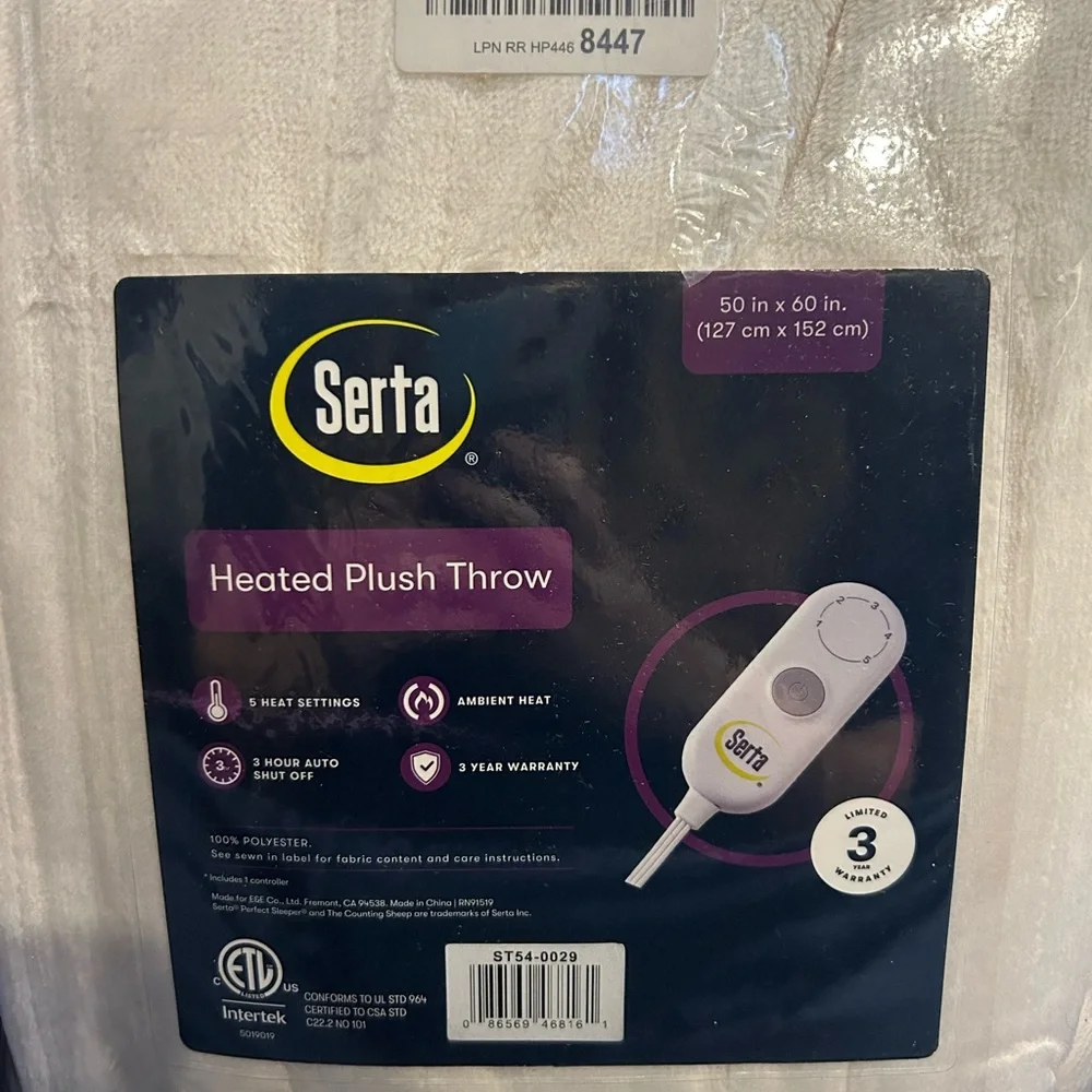 Serta Luxurious cream Electric Blanket 50 x 60